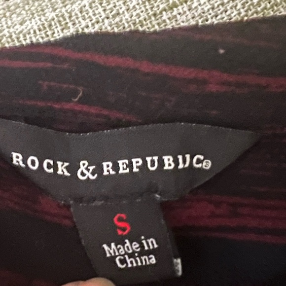 Rock & Republic Pink and Black Two Pocket Zip Up Flowy Long Blouse Top Sz Small - Picture 6 of 11